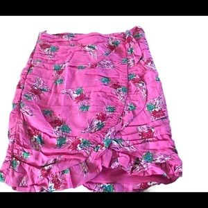Zara Pink Floral Print Ruffle Mini Skirt Sz. XS Spring Summer Hottie